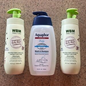 Brand New Aquaphor & WBM Baby Wash Shampoo Conditioning Natural Cleansing